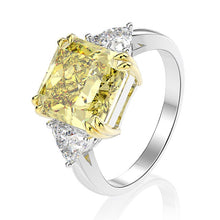 Load image into Gallery viewer, Wong Rain 100% 925 Sterling Silver Created Moissanite Citrine Sapphire Gemstone Wedding Engagement Ring Fine Jewelry Wholesale