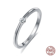 Load image into Gallery viewer, SILVERHOO 925 Sterling Silver Rings for Women Cute Zircon Round Geometric 925 Silver Wedding Fine Jewelry Minimalist Gift