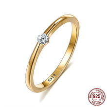 Load image into Gallery viewer, SILVERHOO 925 Sterling Silver Rings for Women Cute Zircon Round Geometric 925 Silver Wedding Fine Jewelry Minimalist Gift