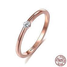 Load image into Gallery viewer, SILVERHOO 925 Sterling Silver Rings for Women Cute Zircon Round Geometric 925 Silver Wedding Fine Jewelry Minimalist Gift