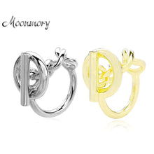 Load image into Gallery viewer, Moonmory 925 Sterling Silver Rope Chain Ring With Hoop Lock For Women French Popular Clasp Ring Sterling Silver Jewelry Making