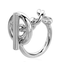Load image into Gallery viewer, Moonmory 925 Sterling Silver Rope Chain Ring With Hoop Lock For Women French Popular Clasp Ring Sterling Silver Jewelry Making