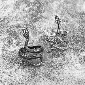 1 Piece European New Retro Punk Exaggerated Spirit Snake Ring Fashion Personality Stereoscopic Opening Adjustable Ring Jewelry