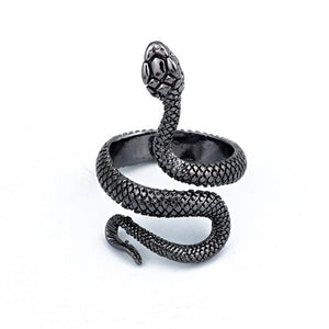 1 Piece European New Retro Punk Exaggerated Spirit Snake Ring Fashion Personality Stereoscopic Opening Adjustable Ring Jewelry