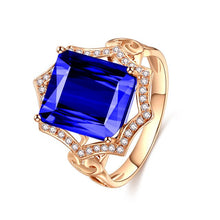 Load image into Gallery viewer, zhen rong Multicolored Series Wish Europe and America Plating 18k Gold Princess Square Emerald Tourmaline Color Gemstone Ring
