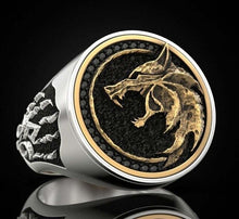 Load image into Gallery viewer, Zhen Rong Wish New Wizard Hunter Jack Wolfskin Ring European and American Viking Warrior Retro Two-Color Men&#39;s Ring
